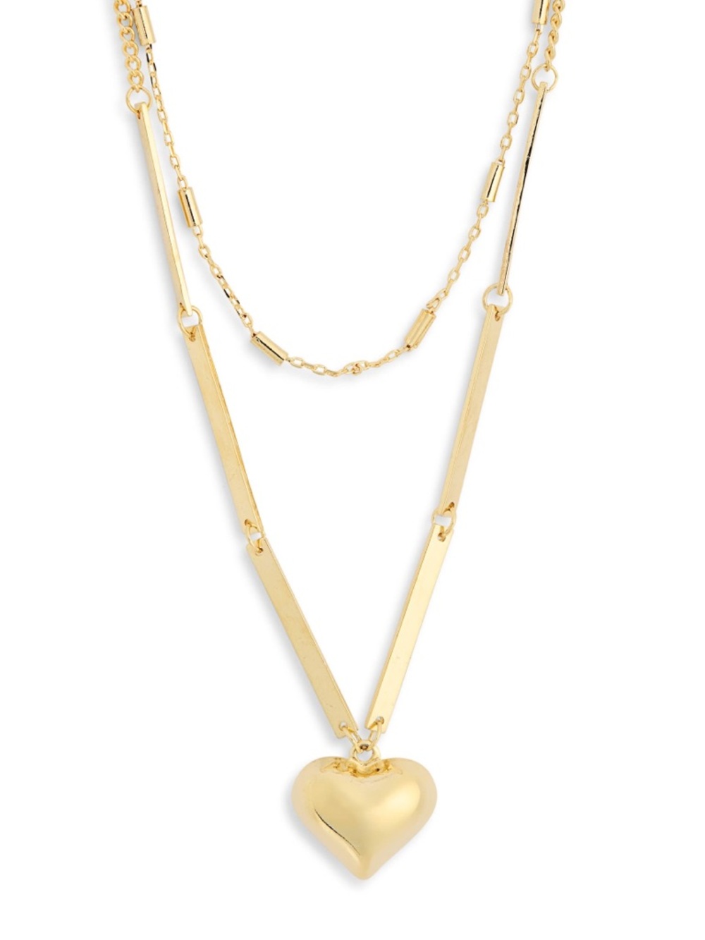 Leith Gold Heart Pendant Layered Necklace